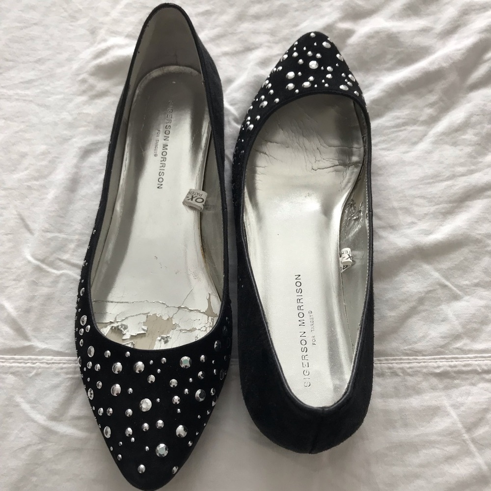 Donating soon! Silver studded black flats